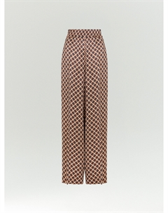 Брюки на резинке широкого кроя из вискозного сатина Emka