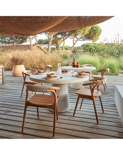 Садовое обеденное кресло массив тика Fermyo бежевый Am.pm.