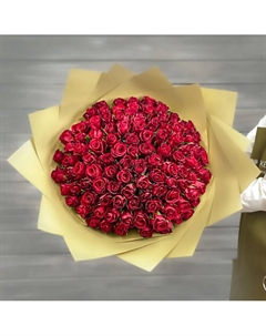 Букет из 101 красной розы в упаковке Кения 40 см Букет маркет дарите с удовольствием
