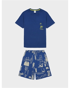 Пижама: футболка + шорты, синяя Sanetta