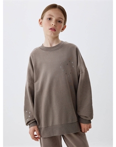 Свитшот оверсайз с люверсами для девочек Sela