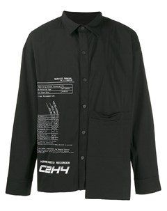 C2h4 рубашка асимметричного кроя с принтом s черный C2h4