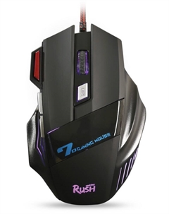 Мышь проводная RUSH Zombie черная (SBM-721G-K), 3200dpi, оптическая светодиодная, USB, черный Smartbuy