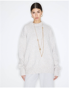 Джемпер меланжевый из хлопка светло-бежевого цвета 2mood