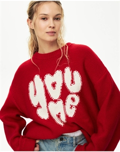 Джемпер love you красного цвета 2mood