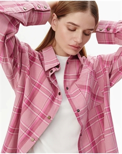 Рубашка в крупную клетку розового цвета 2mood