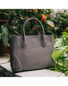 Сумка женская тоут на молнии, 25×7×21 см, однотонная, серая Textura