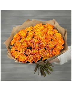 Букет из 51 оранжевой розы в крафте Кения 40 см Букет маркет дарите с удовольствием