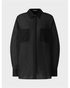 Блузка свободная с карманами, черная Flashin'