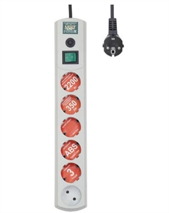 Сетевой фильтр LRG 3 м (6 розеток) белый (пакет ПЭ) 359268 Most