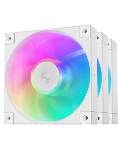 Вентилятор для корпуса FD12 ARGB WH-3 IN 1 120mm, 400-2050rpm, 64.2CFM, 27.6dBa, 4-pin PWM Color BOX (3-pack) Deepcool
