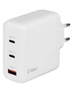 Сетевое зарядное устройство TTEC 2SCG04B, USB-A, 2xUSB-C, 120Вт, белый Ttec