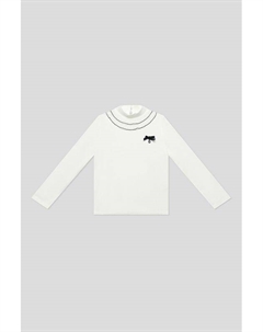 Блуза хлопковая с рюшами на воротнике Gioco