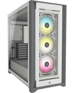 Корпус iCUE 5000X RGB, ATX, Midi-Tower, 2xUSB 3.0, USB Type-C, белый, Без БП (CC-9011213-WW) Corsair