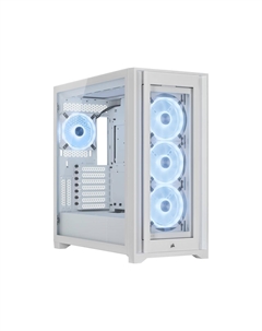 Корпус iCUE 5000X, ATX, Midi-Tower, 2xUSB 3.0, USB Type-C, белый, Без БП (CC-9011233-WW) Corsair