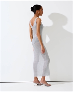 Платье из пряжи с люрексом серебряного цвета 2mood