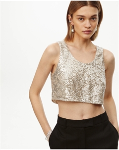 Топ с пайетками бежевого цвета 2mood