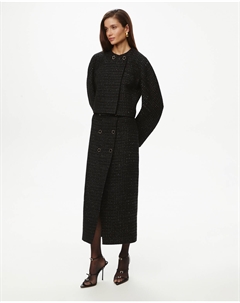 Юбка миди из твида черного цвета 2mood