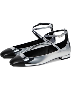 Балетки Eden Strap Flat, цвет Silver/Black Stuart weitzman