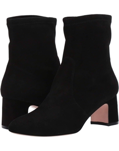 Ботинки Niki 60 Block Heel Bootie, цвет Black Suede Stretch Stuart weitzman
