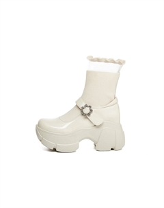 Ботильоны женские высокие, белый Daphne
