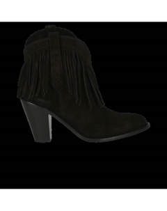 Ботинки Wmns Western Fringed Ankle Boot 'Black Suede', черный Saint laurent