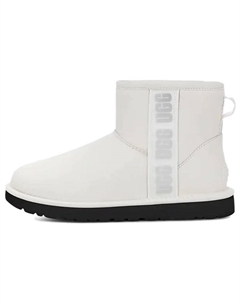 Классические мини-ботинки с боковым логотипом, ультраматовые белые женские Ugg