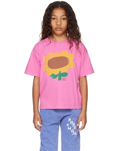 Детская розовая футболка с подсолнухом Bobo choses