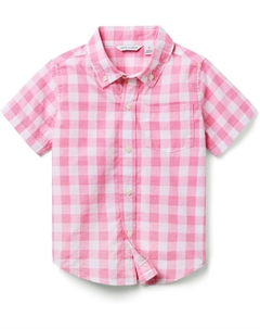Футболка Boys Gingham Top (Toddler/Little Kid/Big Kid), розовый Janie and jack
