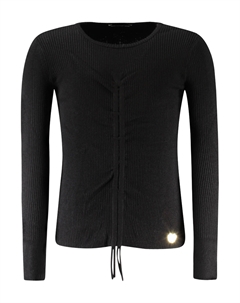 Джемпер детский с круглым вырезом присборенная, черный Guess jeans