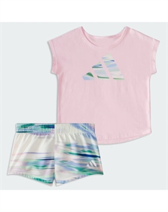 Набор из ss aop короткий тканый комплект, цвет Clear Pink Adidas