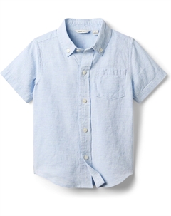 Футболка Boys Linen Stripe Top (Toddler/Little Kid/Big Kid), синий Janie and jack
