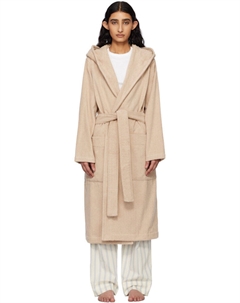 Бежевый халат с капюшоном Tekla