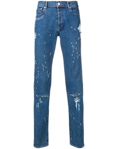 Givenchy джинсы кроя слим с эффектом потертости 30 синий Givenchy