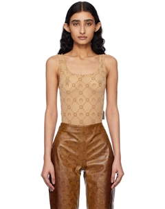 Бежевый боди из переработанной сетчатой ​​ткани Marine serre