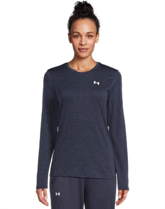 Лонгслив Tech Long Sleeve Crew Twist, цвет Midnight Navy/White Under armour