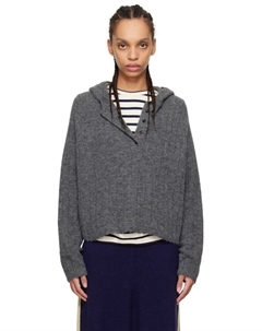 Серая толстовка с капюшоном из альпаки Cordera