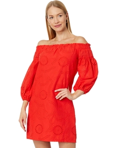 Платье Eyelet Off-the-Shoulder Shift, цвет Tangerine Vince camuto