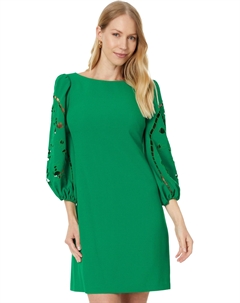 Платье Signature Crepe Shift Dress, зеленый Vince camuto