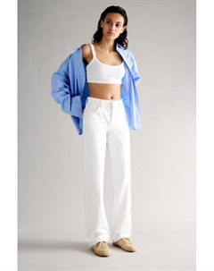 Джинсы прямого кроя со средней посадкой, белый Pull & bear