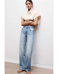 Джинсы прямого кроя со средней посадкой, синий Pull & bear