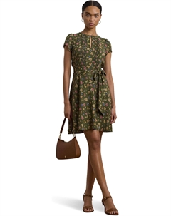 Платье Tadorche-Short Sleeve-Day Dress, цвет Olive Multi Lauren ralph lauren