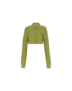 Укороченный топ женский зеленый Miu miu