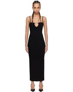 Черное платье-миди «The Sierra с бретелями» Jacquemus