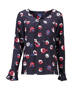 Женская блузка с длинным рукавом из вискозы с принтом, синий Gant