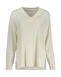 Женский пуловер с добавлением кашемира длинный, белый Guess jeans