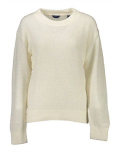 Женский свитер полушерстяной с круглым воротом, белый Gant