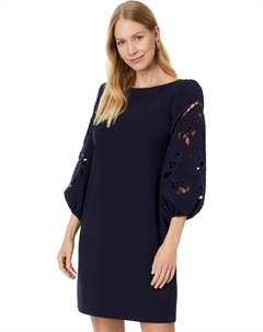 Платье Signature Crepe Shift Dress, темно-синий Vince camuto