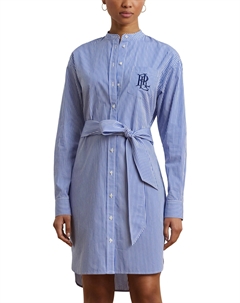 Платье Petite Kinley Long Sleeve Day Dress, цвет Blue/White Lauren ralph lauren