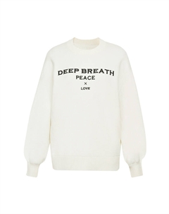 Свитер с вышитыми буквами, белый Deep breath